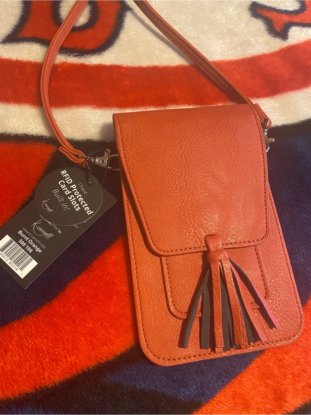 Women's K. Carroll Crossbody Phone Bag with Tassel - Orange
